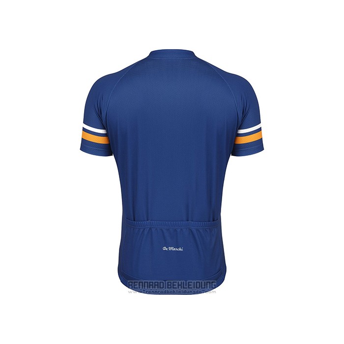 2021 Fahrradbekleidung De Marchi Blau Trikot Kurzarm und Tragerhose